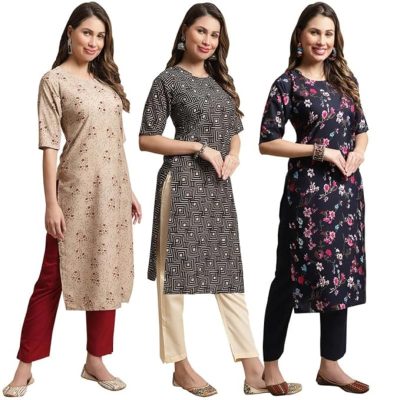 Women Cotton Relaxed Fit Floral Print Peplum Fancy